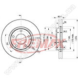 Диск тормозной передний Fremax BD-5399 (зам.MR510966 / 4615A054 / 4615A069)  Lancer IX 2.0/Lancer X