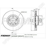 Диск тормозной передний правый Fremax BD-3339