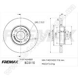 Диск тормозной передний Fremax BD-3110