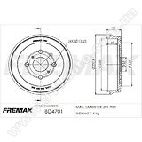 Барабан тормозной задний Fremax BD-4701