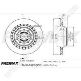 Диск тормозной задний правый Fremax BD-2646