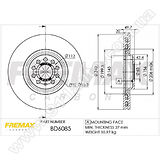 Диск тормозной передний Fremax BD-6085