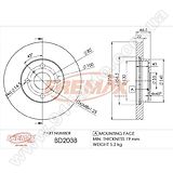 Диск тормозной передний Fremax BD-2038