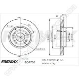 Диск тормозной передний Fremax BD-1705