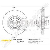 Диск тормозной передний Fremax BD-2059