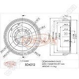 Барабан тормозной задний Fremax BD-4212