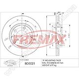 Диск тормозной задний Fremax BD-3021