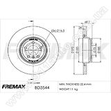 Диск тормозной задний Fremax BD-3544