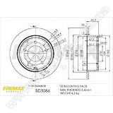 Диск тормозной задний Fremax BD-5086 (зам.4615A119) Lancer X