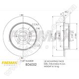 Диск тормозной задний Fremax BD-6052