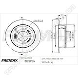 Диск тормозной задний Fremax BD-2905