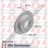 Тормозной диск задний Otto Zimmermann - 380.2171.00 (зам.MB928716) Lancer IX 2.0, Outlander