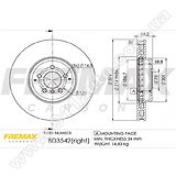 Диск тормозной передний правый Fremax BD-3542