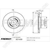 Диск тормозной передний Fremax BD-1650