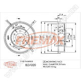 Барабан тормозной задний Fremax BD-7020 (зам. MN102439 / MN102438 / 4615A127)