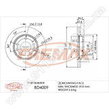 Диск тормозной передний Fremax BD-4009