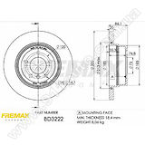 Диск тормозной задний Fremax BD-3222