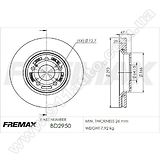 Диск тормозной передний Fremax BD-2950