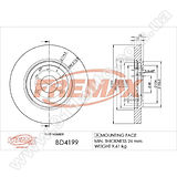 Диск тормозной передний Fremax BD-4199