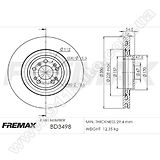 Диск тормозной передний Fremax BD-3498