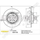 Диск тормозной задний Fremax BD-0106