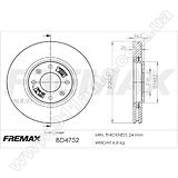 Диск тормозной передний Fremax BD-4752