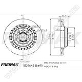 Диск тормозной задний левый Fremax BD-2645