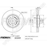 Диск тормозной передний Fremax BD-2089