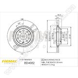 Диск тормозной задний Fremax BD-4082