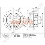 Диск тормозной задний Fremax BD-4638 (зам.MB668083) Lancer IX 1.6