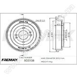 Барабан тормозной задний Fremax BD-5108