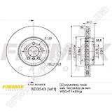 Диск тормозной передний левый Fremax BD-3543