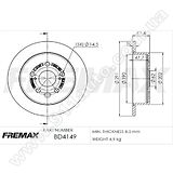 Диск тормозной задний Fremax BD-4149