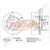 Диск тормозной задний Fremax BD-5193