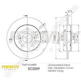 Диск тормозной задний Fremax BD-2889