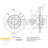 Диск тормозной передний Fremax BD-5636