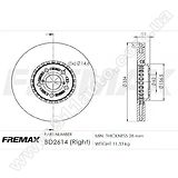 Диск тормозной передний правый Fremax BD-2614