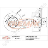 Диск тормозной передний Fremax BD-4022