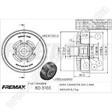 Барабан тормозной задний Fremax BD-3105