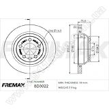 Диск тормозной задний Fremax BD-3022