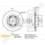 Диск тормозной передний Fremax BD-2916