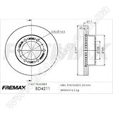 Диск тормозной передний Fremax BD-4211