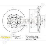 Диск тормозной передний Fremax BD-4151