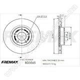 Диск тормозной передний Fremax BD-3565