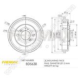 Барабан тормозной задний Fremax BD-5638