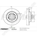 Диск тормозной задний Fremax BD-3964