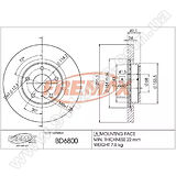 Диск тормозной передний Fremax BD-6800