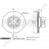 Диск тормозной передний левый Fremax BD-3338