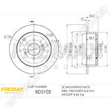 Диск тормозной задний Fremax BD-5102