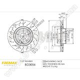 Диск тормозной передний (перфорация) Fremax BD-3056